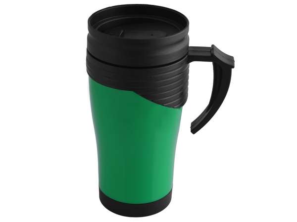 Plastic travel mug - green (P803I) - PRE-ORDER (23August)