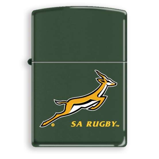Zippo Lighter: SA Rugby Lighter on Green