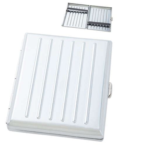 Cigarette Case - Chrome Vertical Stripes (Cigg087)