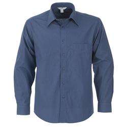 BIZ Micro check long sleeve shirt - Mens - navy (BIZ-3630)