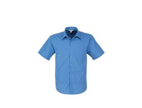BIZ Micro Check short sleeve shirt - Mens - blue (BIZ-3631)