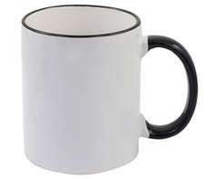 Sublimation Rim Mug - white-black (P2321B)