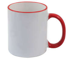 Sublimation Rim Mug - white-red (P2321R)
