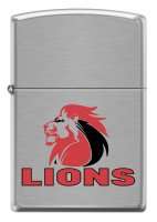 Zippo Lighter: Lions Brush Chrome