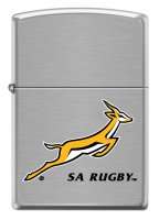 Zippo Lighter: Brushed Chrome SA Rugby