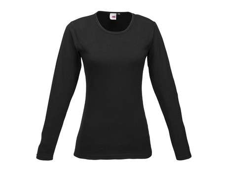 US Basic Long Sleeve Portland T-Shirt - Ladies - black (BAS-7750)
