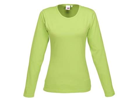 US Basic Long Sleeve Portland T-Shirt - Ladies - lime (BAS-7750)