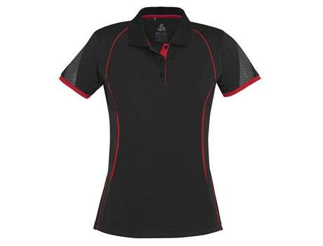 BIZ Razor Golf Shirt - Ladies - black with red (BIZ-7107)