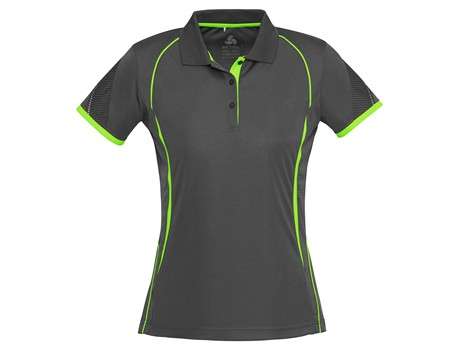 BIZ Razor Golf Shirt - Ladies - grey with lime (BIZ-7107)