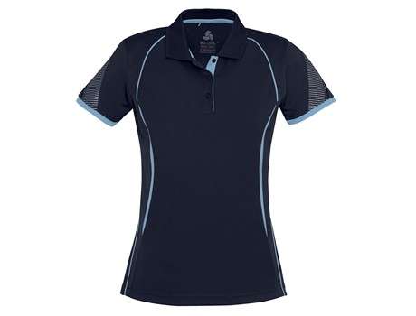 BIZ Razor Golf Shirt - Ladies - navy with light blue (BIZ-7107)