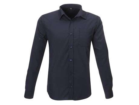 US Basic Long Sleeve Kensington Shirt - Mens - navy (BAS-7758)