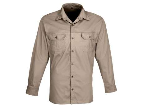 US Basic Long Sleeve Wildstone Shirt - Mens - khaki (BAS-7762)