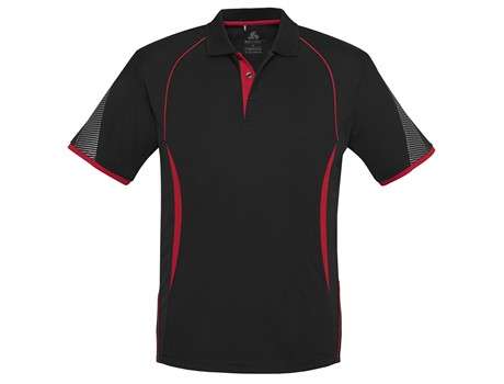BIZ Razor Golf Shirt - Mens - black with red (BIZ-7106)