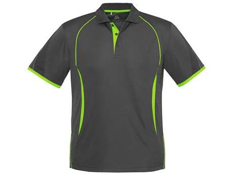 BIZ Razor Golf Shirt - Mens - grey with lime (BIZ-7106)
