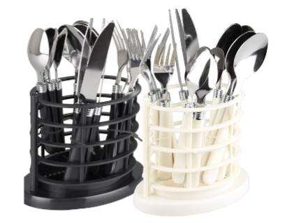 Wellberg 16-piece Stainless Steel Cutlery Set With Stand - white