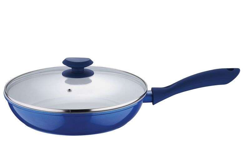 Wellberg 24cm Frypan with Lid - Blue