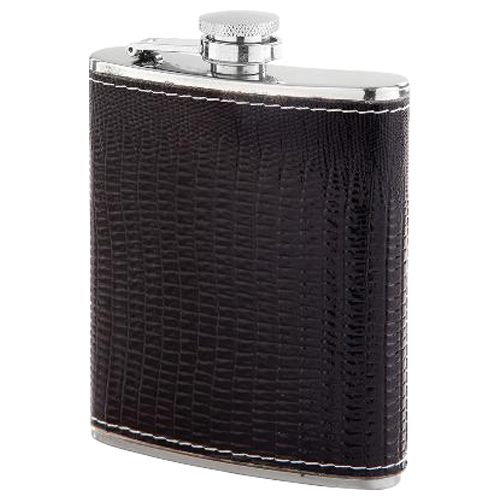 Hip Flask - 7oz Black Leatherette (FLS031)