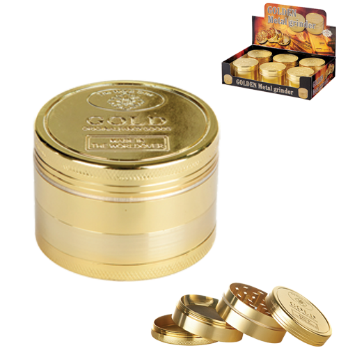 Tobacco Grinder - 4pc Gold Bar (TBGR013)