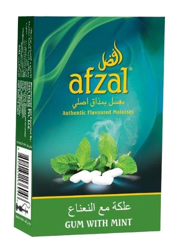Hubbly Bubbly Afzal Molasses: Gum with Mint (10x50g)