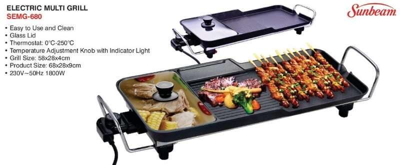 Sunbeam Electric Multi Grill - 680mm (SEMG-680)