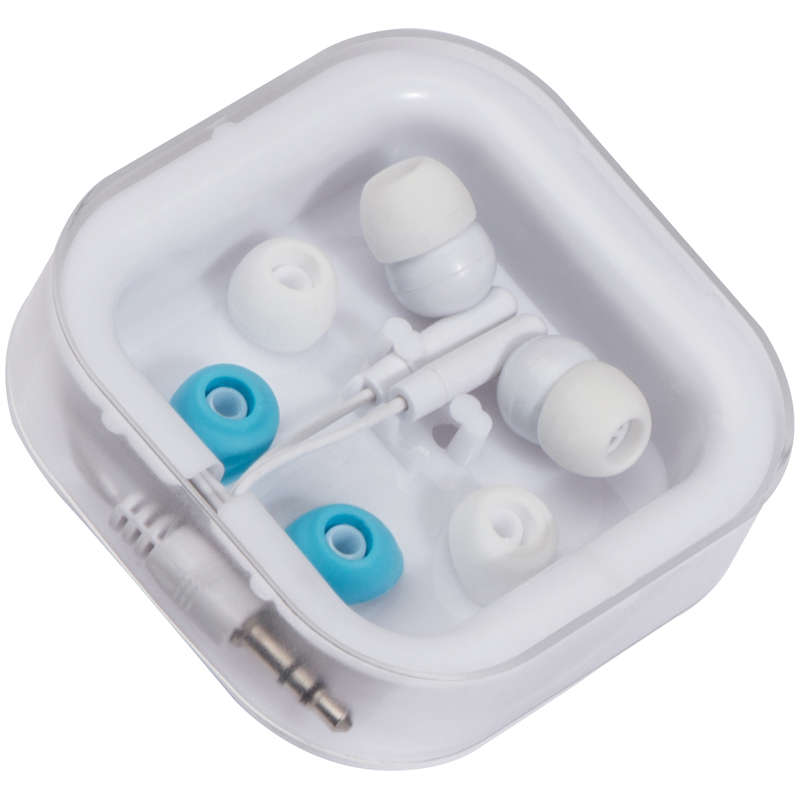 Plastic earphone set with additional earphone covers (30422) - stock on hand