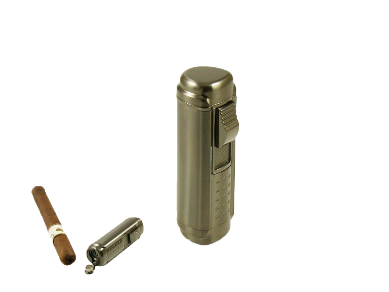Winjet Cigar Lighter - Quad Jet with Punch - Gunmetal (Ligh054)