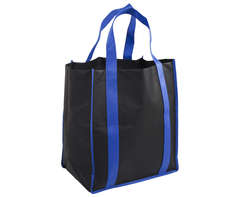 Concord Gusset Shopper Bag - black/blue (BAG093Bf)