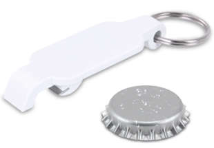 Pop keyring bottle opener - white