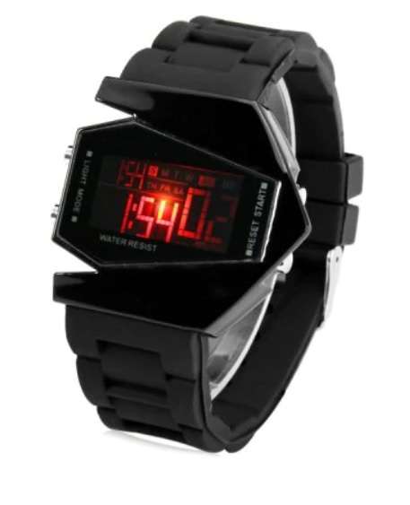 Sanda P028G Silicone Band LED Digital Men's Watch - black - stock on hand