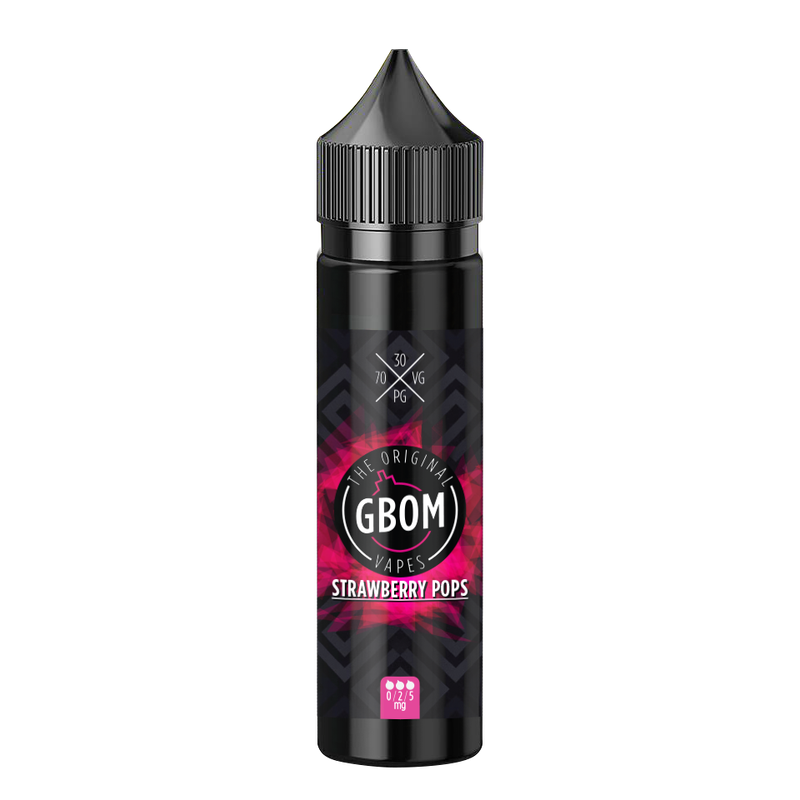 Local Vaping Liquid - GBOM Strawberry Pops (0mg) - stock on hand
