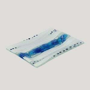Bubble Blue Mini Glass Rectangular Platter 12 x 17cm