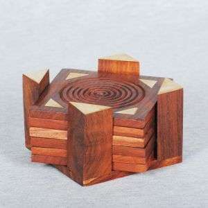Coasters - Wood / Brass