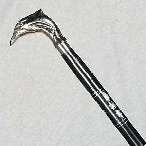 Walking Stick - Black Wood/Brass (7200)