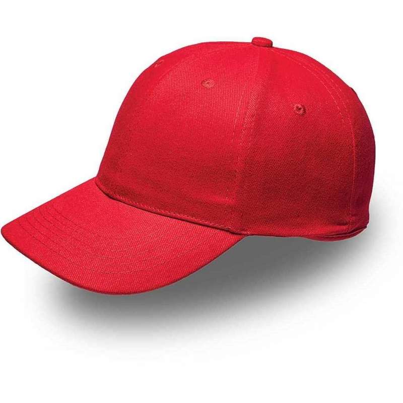 6 Panel Brushed Cotton Cap - red (V6009)