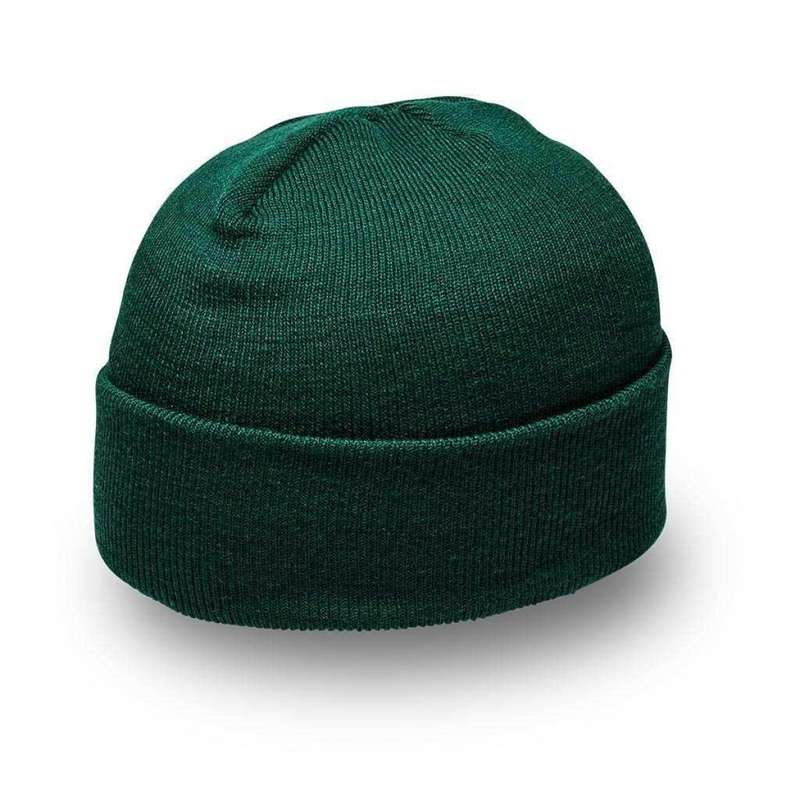 Cuffed Knitted Beanie - bottle green (B001)