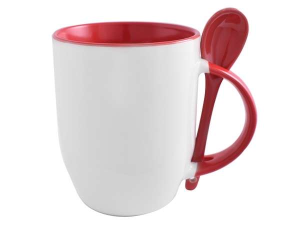 Sublimation Whirl Mug and Spoon - red (P2428R)