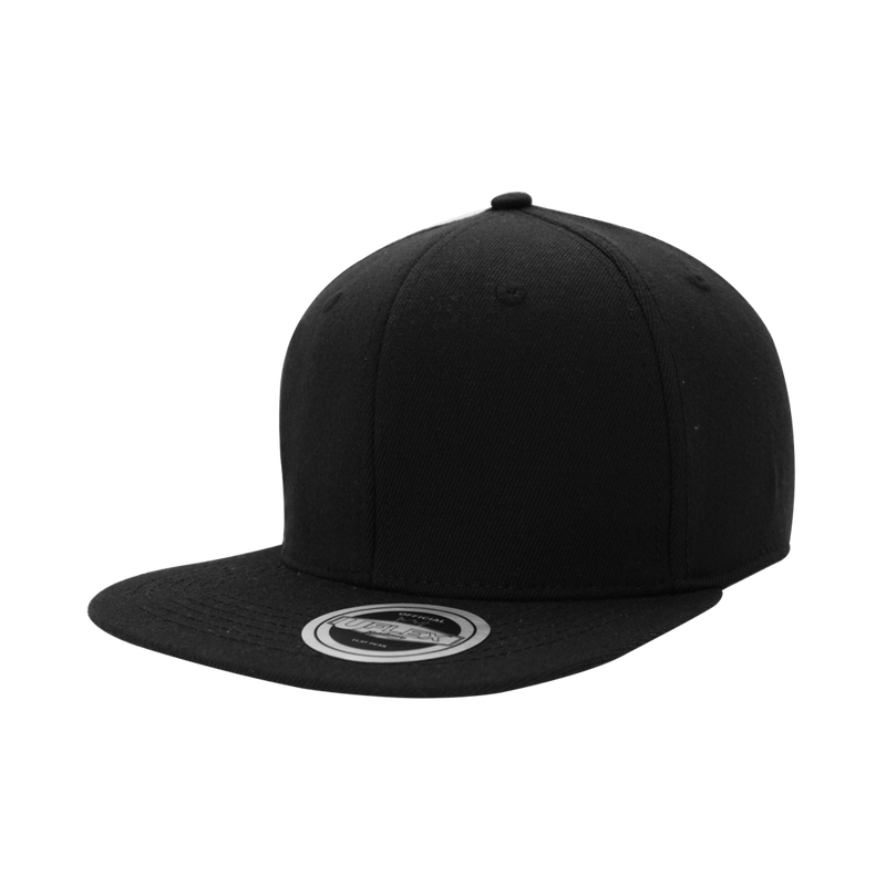 Uflex 6 Panel Flat Peak Fitted - black (U15604)