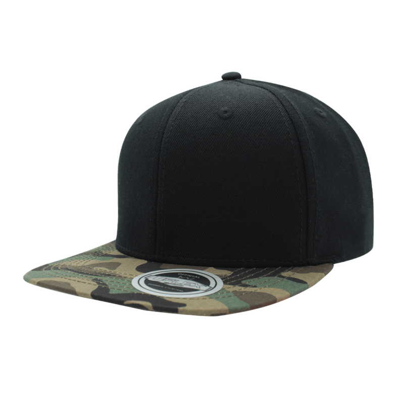 UFlex Snapback Flat Peak Cap - black/camo (U15606)