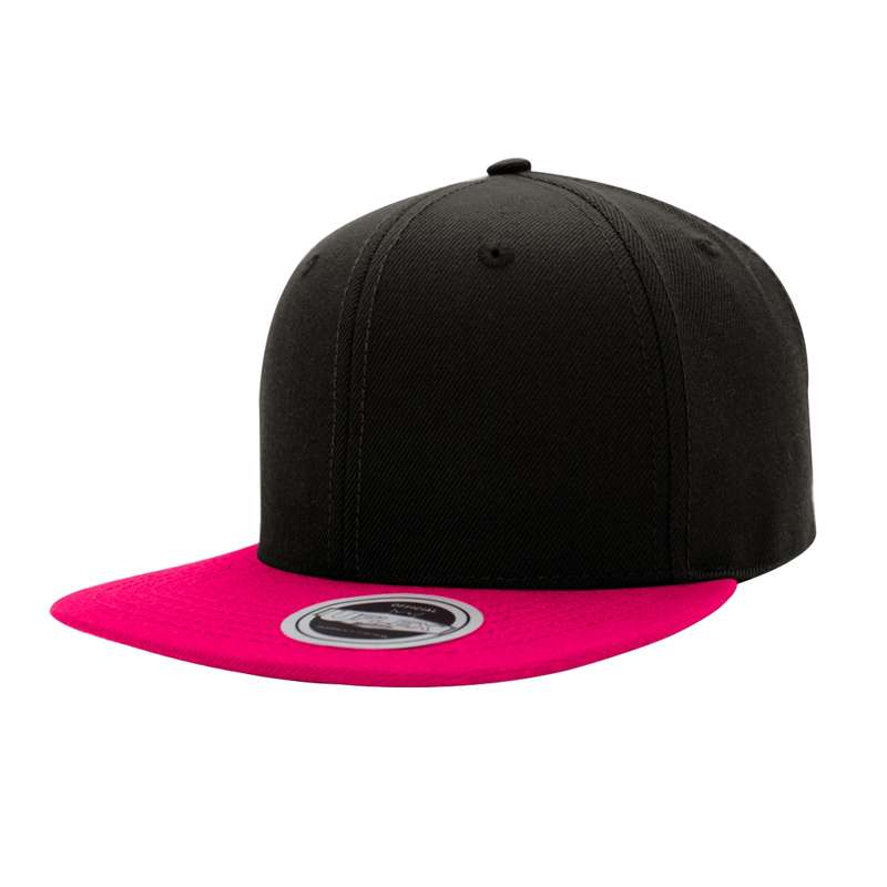 UFlex Snapback Flat Peak Cap - black/pink (U15606)