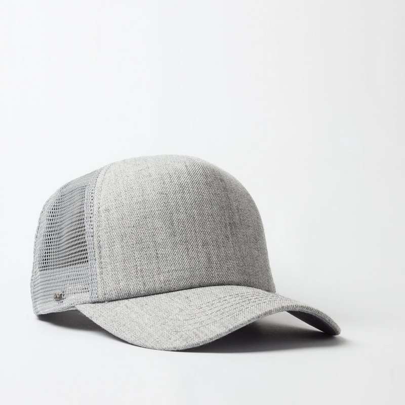 Uflex Curved Peak Trucker Cap - grey melange