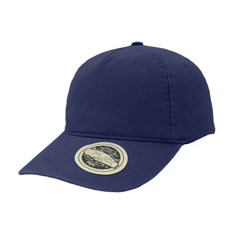 Uflex Vintage 5 Panel Strap-Back Cap - navy (U15511)