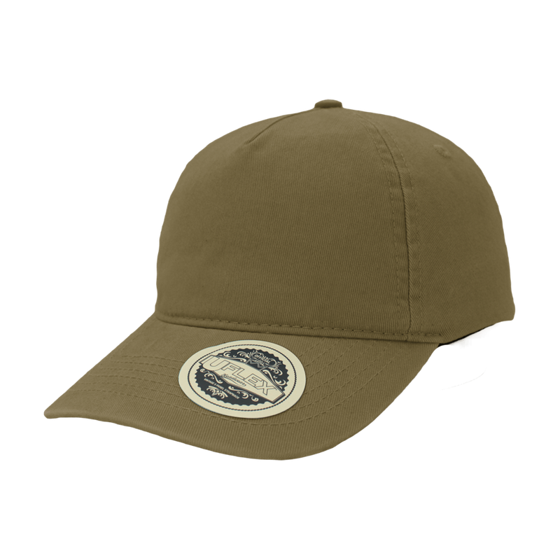 Uflex Vintage 5 Panel Strap-Back Cap - olive (U15511)