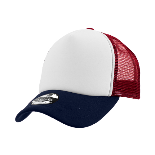 Vintage Trucker Three-Tone Cap - navy/white/burgundy
