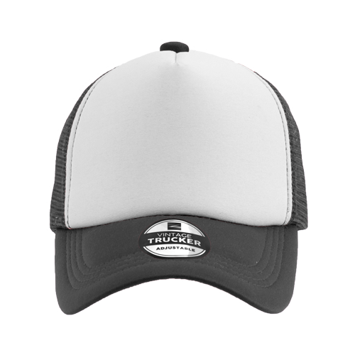 Vintage Trucker Two-Tone Cap - charcaol/white