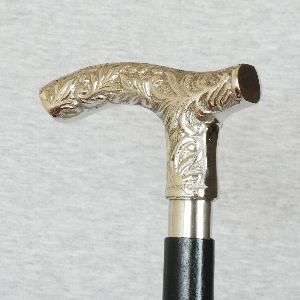 Walking Stick - Black/Silver Design (7208)