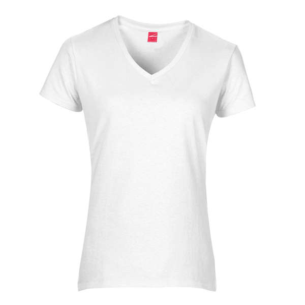 Ladies Fitted V-Neck T-Shirt - white