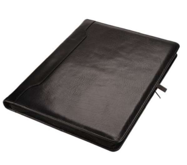 A4 Zip-around Folder - Adpel Italian leather - black (6630)