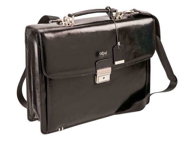 Fabio Computer Briefcase - Vitello Leather - black (6668)