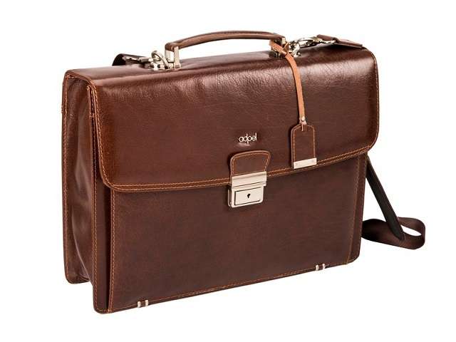 Fabio Computer Briefcase - Vitello Leather - brown (6668)