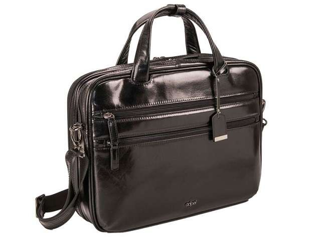 Roma Computer Bag - Vitello Genuine Leather - black (6665)